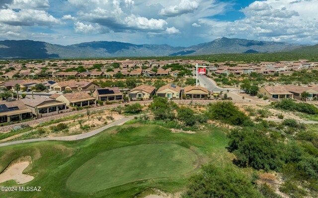 drone / aerial view with a mountain view