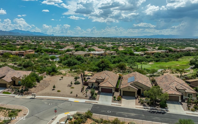 aerial view with a residential view and a mountain view