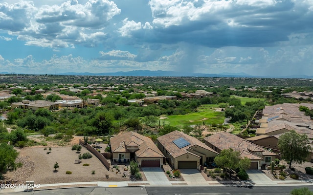 birds eye view of property with a residential view