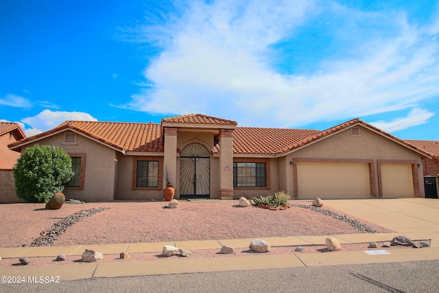 view of front of house with a garage