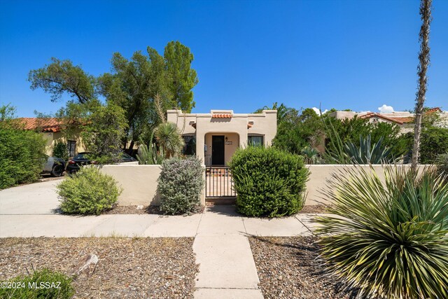 view of pueblo revival-style home