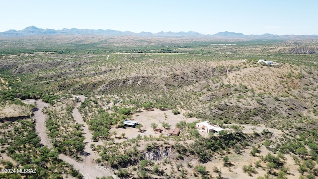 bird's eye view with a mountain view