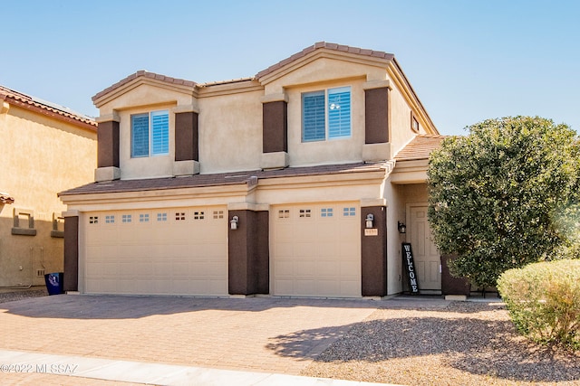 view of front of house with a garage