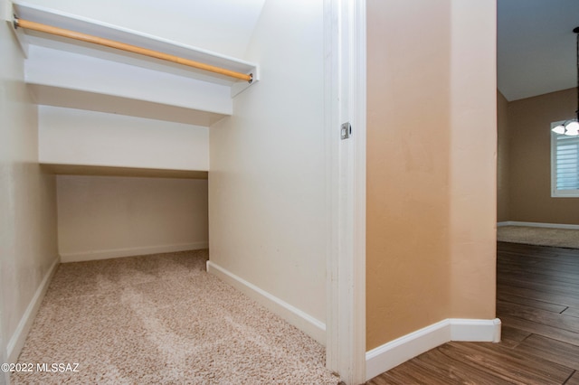 interior space featuring wood-type flooring