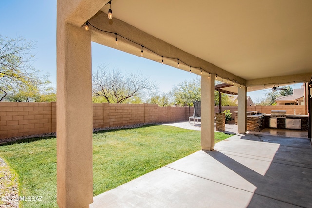 view of patio featuring grilling area