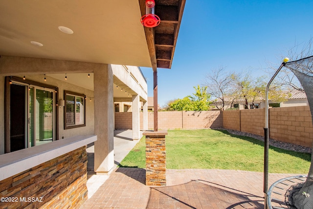 view of yard featuring a patio area