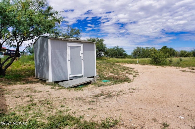 view of shed
