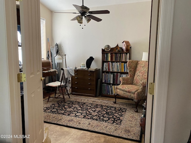 office featuring a ceiling fan