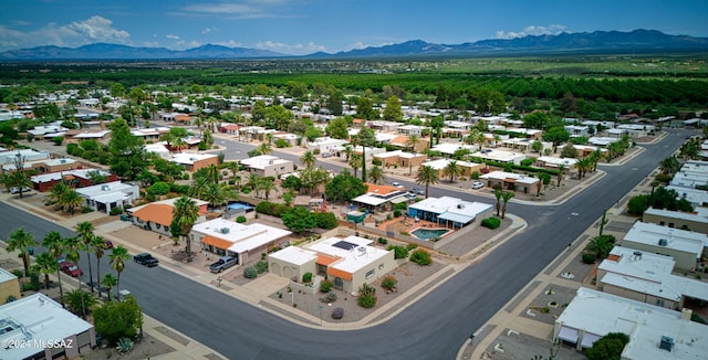 aerial view with a mountain view