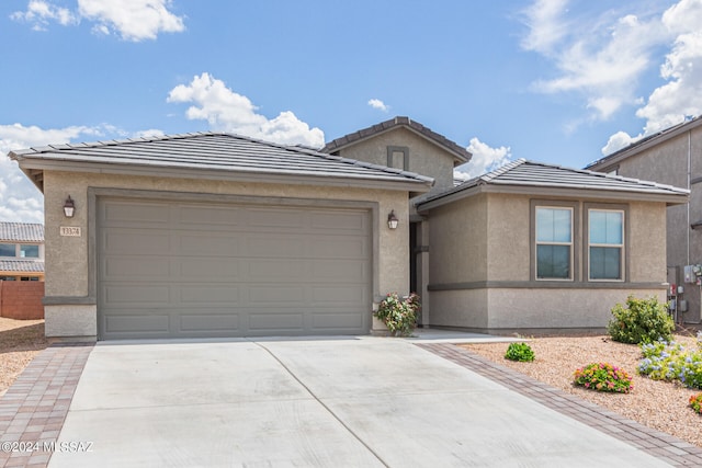 view of front of house with a garage