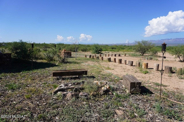 view of yard with a rural view