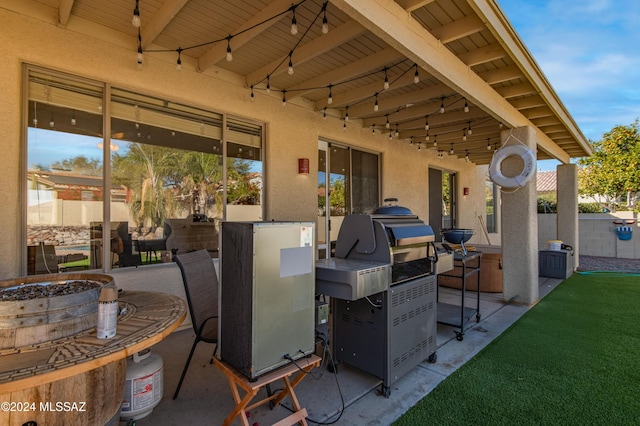 view of patio / terrace featuring a grill