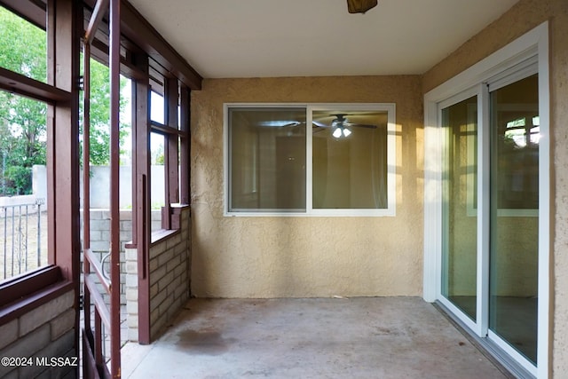 view of unfurnished sunroom