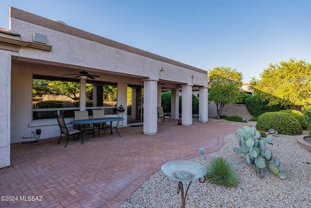 view of patio / terrace with ceiling fan