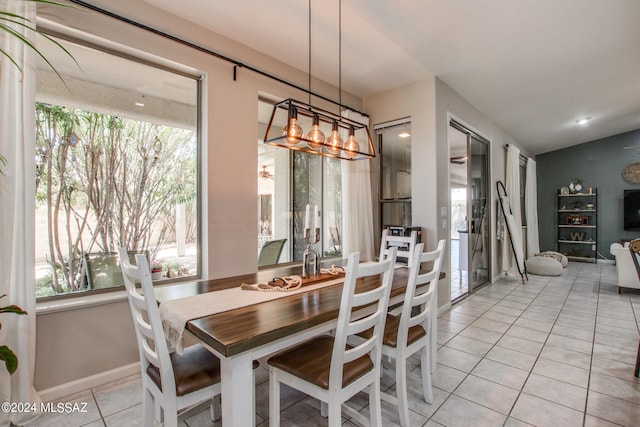 view of tiled dining space