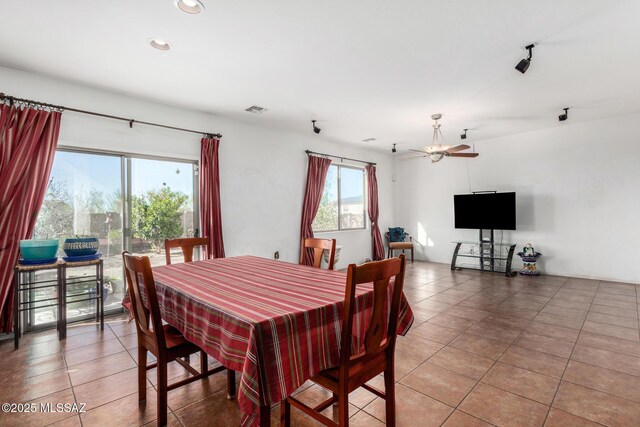 view of tiled dining area