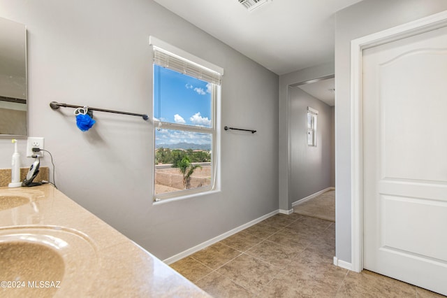 interior space with tile patterned flooring