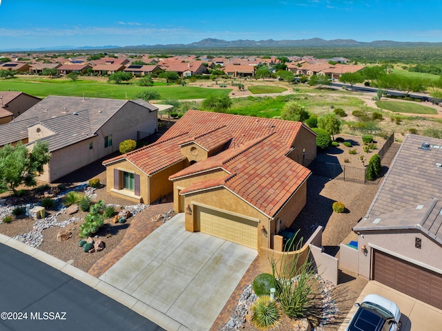 aerial view featuring a mountain view