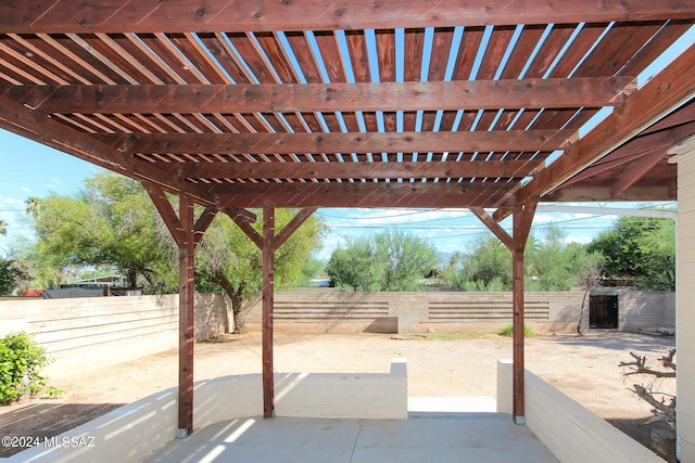 view of patio with a pergola