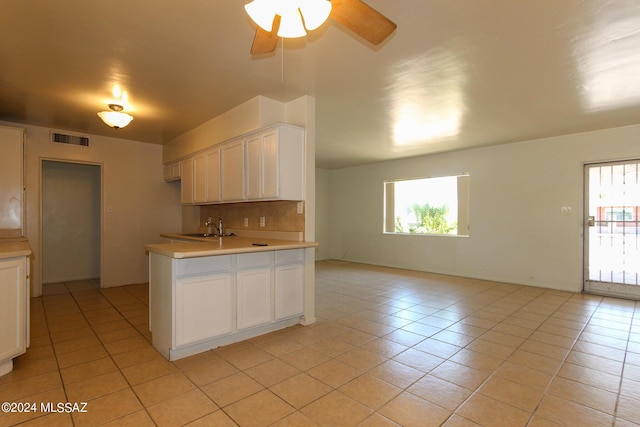 kitchen featuring white cabinetry, a healthy amount of sunlight, and sink