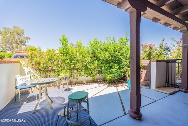 view of patio with a fenced backyard