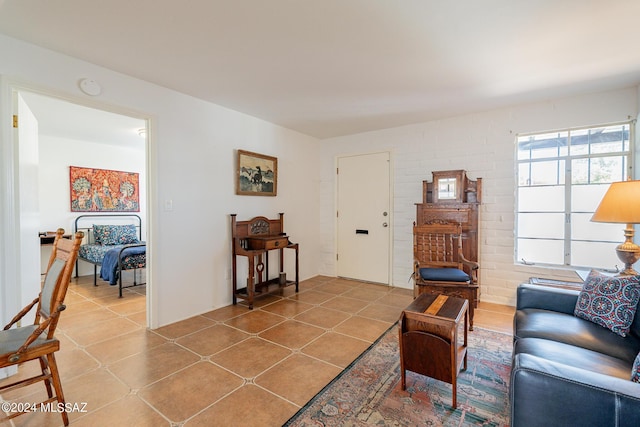 view of tiled living room