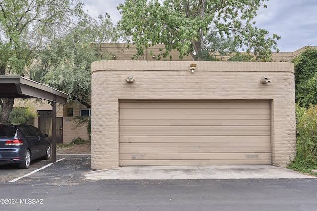 view of garage