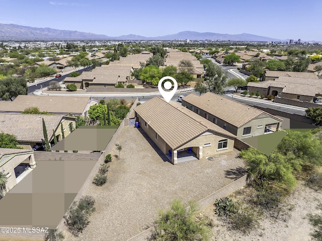 bird's eye view with a mountain view and a residential view