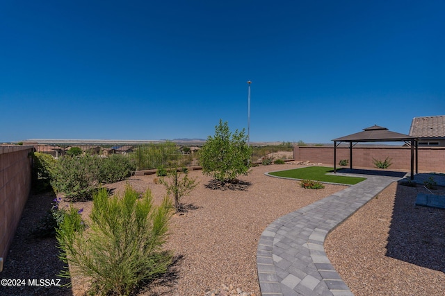 view of yard featuring a gazebo