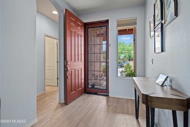 foyer with baseboards