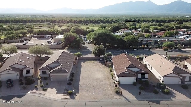 bird's eye view with a mountain view