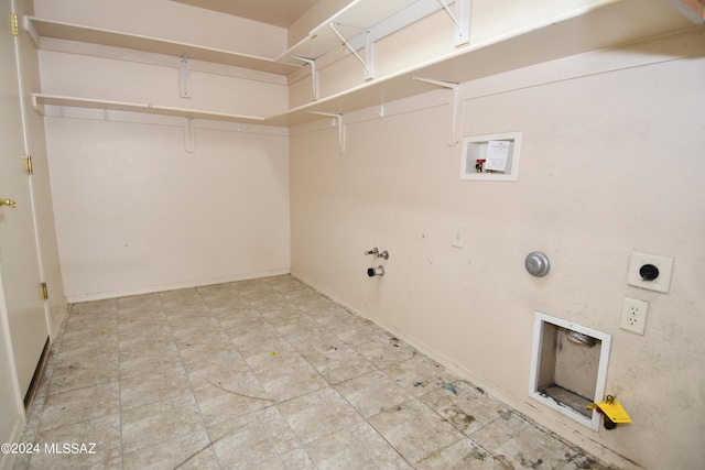 laundry room featuring hookup for a washing machine, electric dryer hookup, and gas dryer hookup