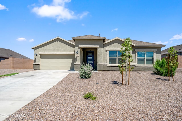 view of front of house with a garage