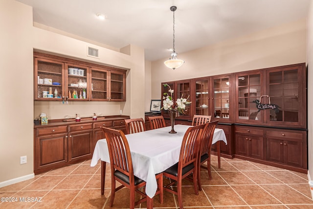 view of tiled dining area