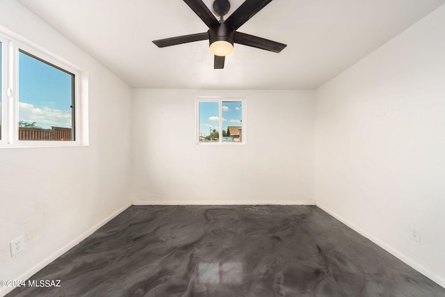 spare room featuring ceiling fan