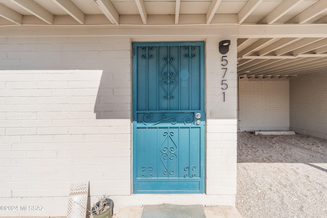 view of doorway to property