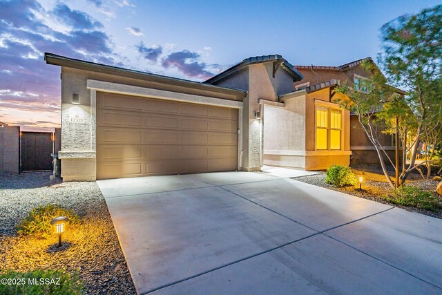 view of front of home featuring a garage