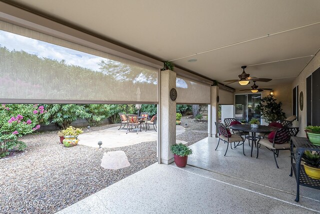 view of patio / terrace with ceiling fan