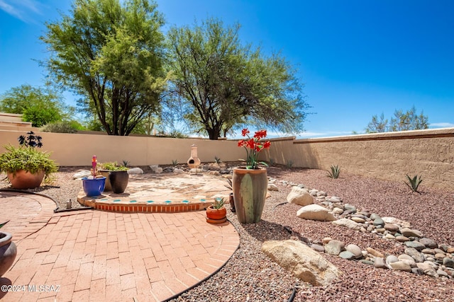 view of patio with a fenced backyard