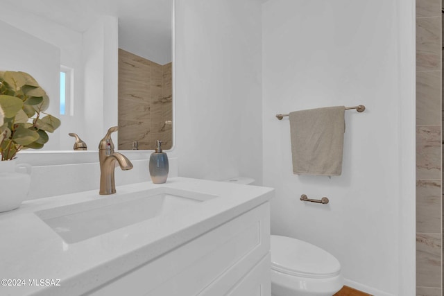 bathroom with vanity and toilet