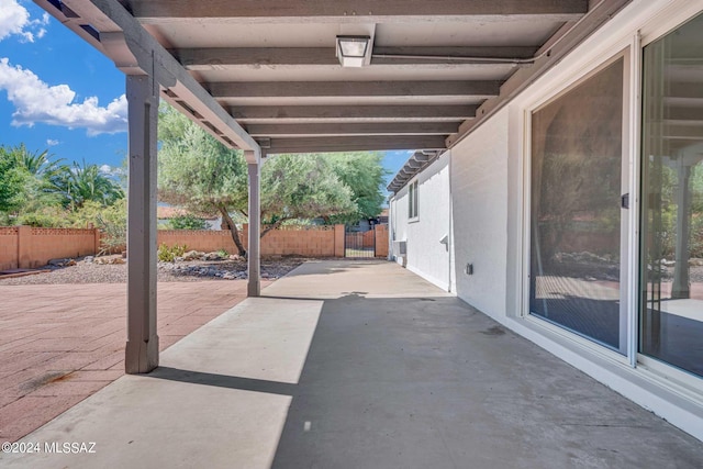 view of patio featuring a fenced backyard