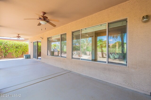 view of patio / terrace with ceiling fan