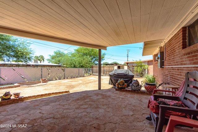 view of patio / terrace featuring grilling area