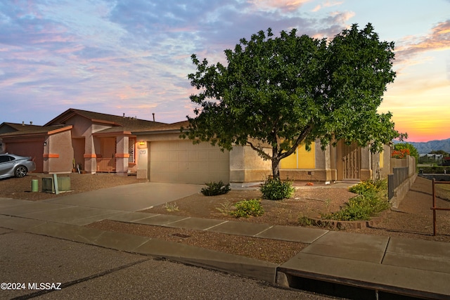 view of front of house with a garage