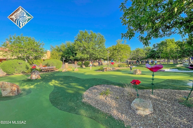 view of community with a lawn