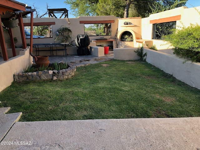 view of yard with a patio area