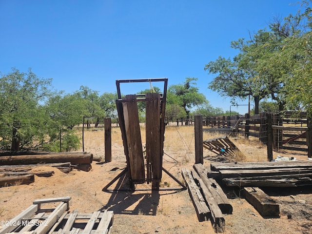 view of play area with a rural view