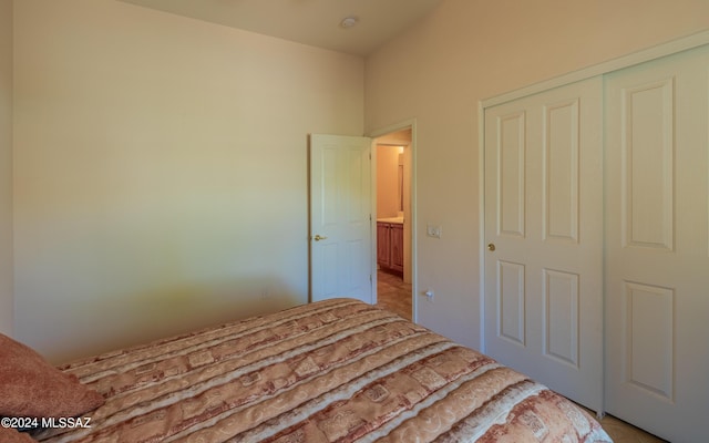 bedroom featuring a closet