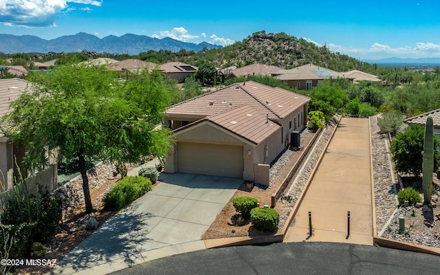 aerial view featuring a mountain view