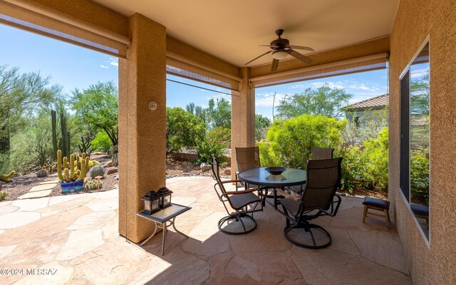 view of patio / terrace with ceiling fan